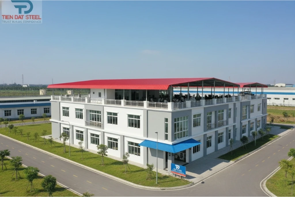 Công trình lợp tôn 1 lớp tại Quảng Ninh – sản phẩm của Tiến Đạt Steel